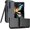 Gray, variant on Case with Clip and S Pen Slot for Galaxy Z Fold 4 5G, Nakedcellphone Rugged Cover and Custom Belt Hip Holster Holder View Stand Combo for Samsung Z Fold4 Phone (SM-F936U, 2022) - Matte Black