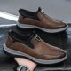 thumbnail image 3 of Zapatos formales de cuero transpirables para hombre, zapatos de cuero transpirables, sin cordones, para negocios, primavera, 3 of 6