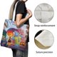 thumbnail image 3 of Elemental Bolso de tela con estampado de lienzo para mujer, bolsa de compras reutilizable y estética, con cremallera interior, regalo para mujer, 35 × 40 cm., 3 of 6