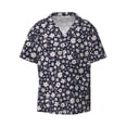 thumbnail image 2 of Lsque Daisies Flowers print Men's Cuban Collar Short Sleeve Shirt Summer Beachwear Casual Button Down Fashionable Vacation Leisure Shirt-3X-Large, 2 of 7
