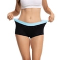 thumbnail image 3 of INNERSY Women's Cotton Mid-Rise Boxer Briefs Comfortable Boyshort Underwear 4-Pack(S,Black With Colorful Waistbands), 3 of 11