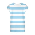 thumbnail image 5 of Piuwrlz Kid Round Neck T-Shirts Girls Short Sleeve Sweatshirt Printed Blouses Undershirt Shirt Top Blue Size 7 Years, 5 of 7