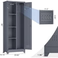 thumbnail image 3 of 65" H Metal Garage Storage Cabinet,Broom Closet Storage Cabinet with Adjust Shelves,Utility Cabinet,Utility Closet for Garage,Gray, 3 of 9