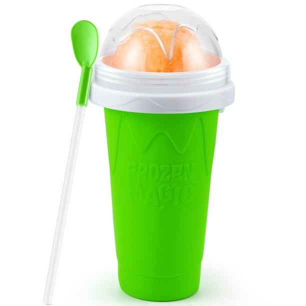 Tgosomt Slushy Cup, TIK TOK Frozen Magic Slushie Maker Cup Squeeze, Cool Fun Stuff Things Gadgets y grandes calcetines y regalos de elefante blanco (verde)