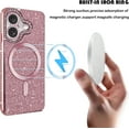 thumbnail image 3 of for iPhone 16 Bling Crystal Diamonds Rhinestone Bumper Cover, [Compatible with MagSafe] Glitter Sparkle Bling Luxury Shiny Cute TPU Cover Case for 16 KZ-Rose Gold, 3 of 6