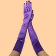 thumbnail image 2 of Xfvqtps Women Long Satin Gloves Solid Color for Christmas Party Dancing Evening Party Opera deep Purple, 2 of 5
