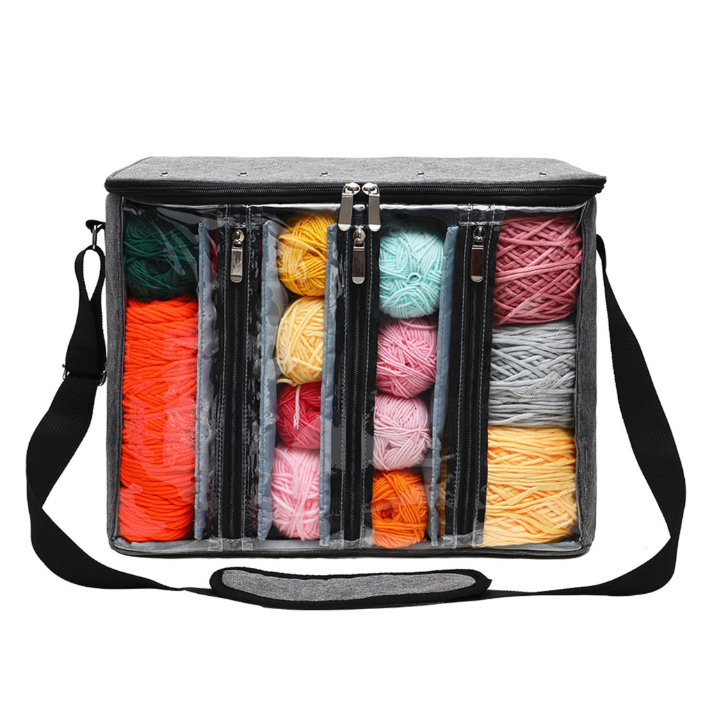 Durable Knitting Accessory Bag For Carrying Yarn Skeins Crochet Tool Travel