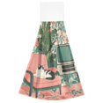 thumbnail image 7 of Yayeee Kitchen Hanging Hand Towels Set of 2 with Loop Bathroom Absorbent Tie Towel, Pink and White Cat, 7 of 7