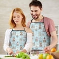 thumbnail image 5 of Blue Highland Cow Lighthouse Beach Pattern Apron-Garden Aprons for Women with Pockets-Cotton Linen Waterproof Kitchen Cooking Gardening Aprons Adjustable for Kitchen,Cooking,BBQ and Salon 33x27 Inch, 5 of 7