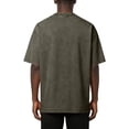 thumbnail image 3 of Domuza Mens Cotton T-Shirts Oversized Short Sleeves Wash Baggy Casual Tees Workout Solid Summer Tops Army Green 5XL, 3 of 4