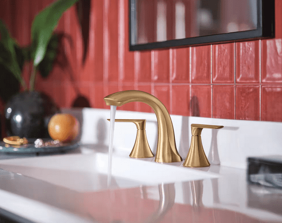 MOEN 84517BZG Findlay 8 in. Widespread 2-Handle Bathroom Faucet in Bronzed Gold (Valve Included)