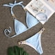 thumbnail image 5 of Conjunto de Bikini Sexy para mujer, traje de baño con estampado Floral 3D, Micro Bikinis brasileños recortados, traje de baño de playa con Tanga, color blanco y negro, 2024, 5 of 5