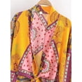 thumbnail image 2 of Cárdigan tipo kimono para mujer con estampado floral abierto en la parte delantera, 2 of 8