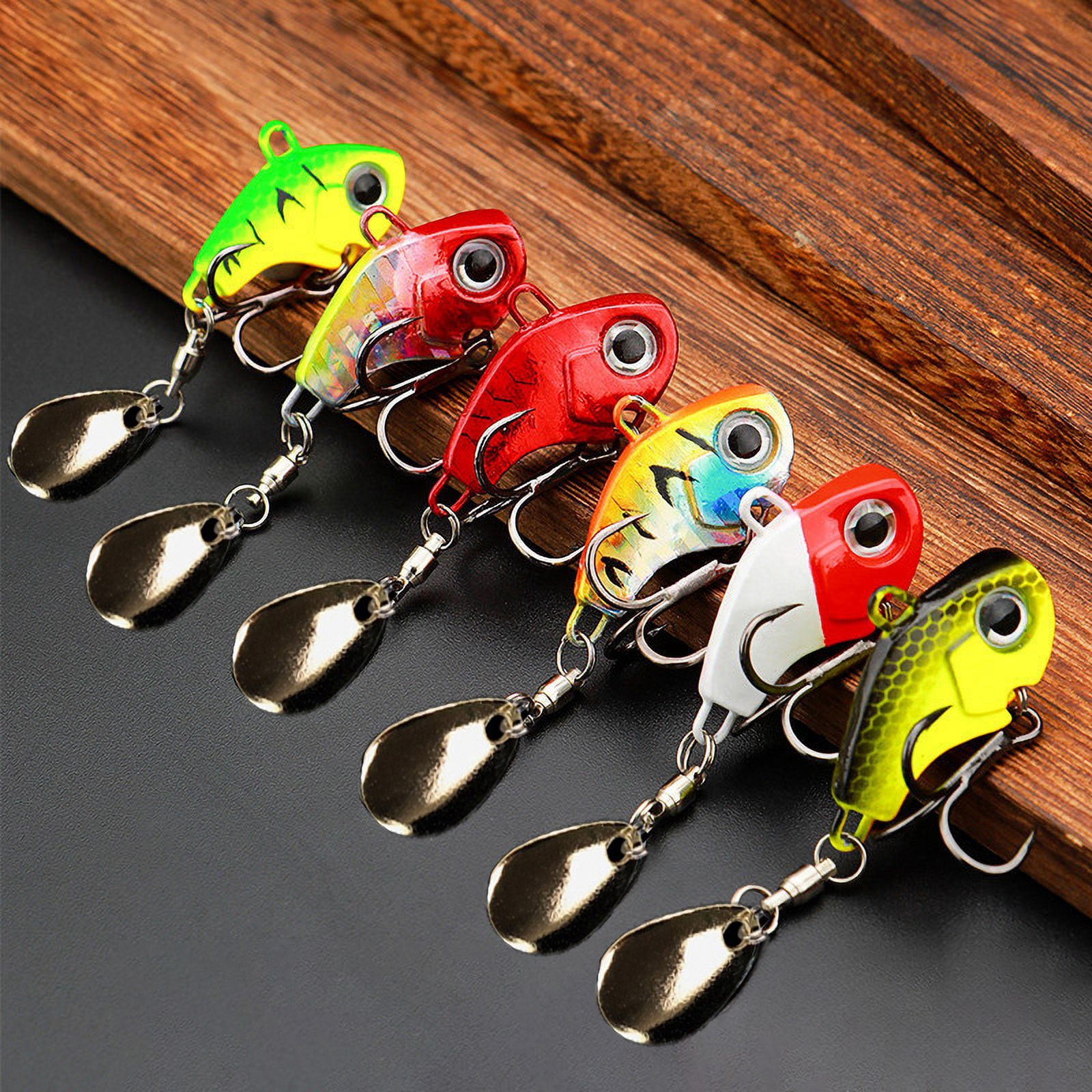 5Pcs/Box Metal Rotating Vibration Lure, Rotating Fishing Spoon Attracts Jigs, Winter Trout Hard Baits Tackle