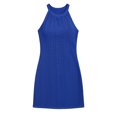 thumbnail image 4 of IUYRTFE Women's Sleeveless Crew Neck A Line Mini Dress Loose Fit Solid Color Summer Shift Dress, 4 of 5