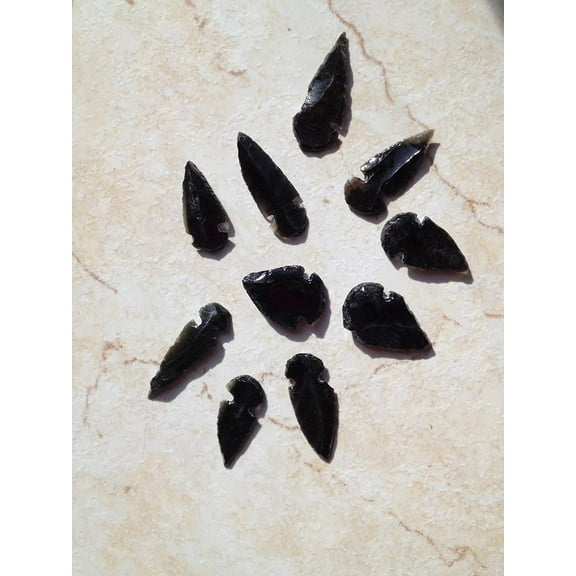 Arrowheads - Genuine Black Obsidian - 2"-3" - Set of 6