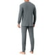 thumbnail image 3 of Conjunto de ropa interior larga de 2 piezas para hombres, capa base superior e inferior M gris oscuro, 3 of 5