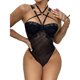 thumbnail image 1 of Mujeres malla Lencería Backless Slim Fit correa de hombro ajustable cintura alta Color puro Lencería de una pieza, 1 of 8