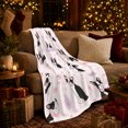 thumbnail image 3 of Playful Boston Terrier Puppy Pattern Pastel Flowers Bows, Playful Pet Portrait Pattern, Warm Flannel Blanket for Living Room and Bedroom, Dog Lovers Just Because Gift, Pet Lover Home Decor, 3 of 9