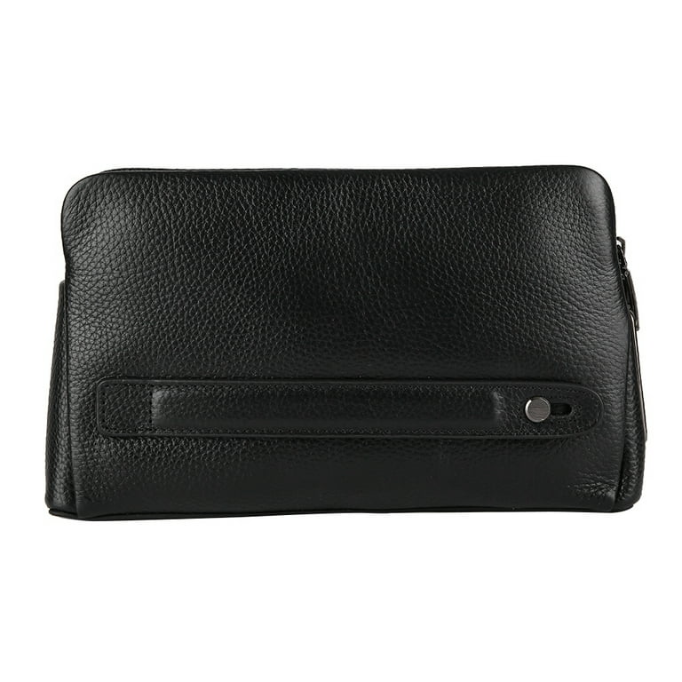 CNMF Smart Fingerprint Wallet,Men Zipper Leather Wallet Smart Fingerprint  Security Anti Theft Handbag Black