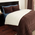 thumbnail image 6 of Lavish Home 66-401-FQ-B Sherpa & Fleece Comforter Set , Burgundy - 3 Piece, 6 of 8