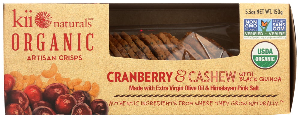 Kii Naturals Organic Artisan Crisps Cranberry Cashew 5 3 Oz Walmart Com Walmart Com