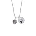 thumbnail image 2 of Delight Jewelry Silvertone Feather Spinner Silvertone Script Initial Disc - P - Charm Necklace, 20"+3", 2 of 4