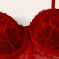 thumbnail image 5 of Lingerie Sets for Women New Fashion Lace Lingerie Underwear Sleepwear Steel Ring Pajamas Garter Bra Set, Color:Red, Size:XL, 5 of 8