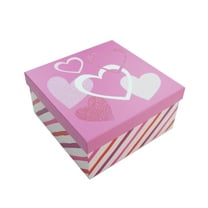 Large Glitter Heart Gift Box, Red, Pink, and White, 8" x 8" x 4", Valentine's Day by Way To Celebrate