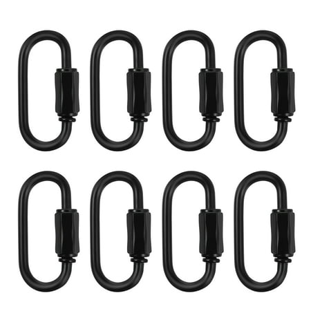 

NUOLUX 8pcs Chain Links Stainless Steel Heavy Duty Carabiner Clips Climbing Camping Locking Carabiners