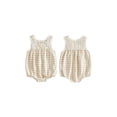 thumbnail image 2 of BemeyourBBs Newborn Baby Girl Summer Clothes Gingham Plaid Overall Bubble Romper Lace Trim Sleeveless Jumpsuit One Piece Outfits, 2 of 9