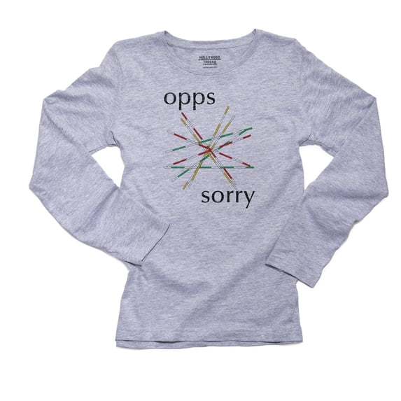 Oops Sorry I've Dropped My Sticks and Pick Them Up Women's Long Sleeve Grey T-Shirt