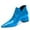 Blue, variant on Women Sexy Pointed Toe Ankle Booties Chunky Low Heel Short Boots Pull On Elastic Daily Outdoor Shoes Size 7 Red