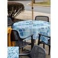 thumbnail image 5 of Outdoor Tablecloth with Umbrella Hole for Patio/Picnic/Party/Camping, Blue Checkered Waterproof Table Cloth Square Cover Washable, Farmhouse Plaid Buffalo Elegant Geometric (54"x 54"), 5 of 8