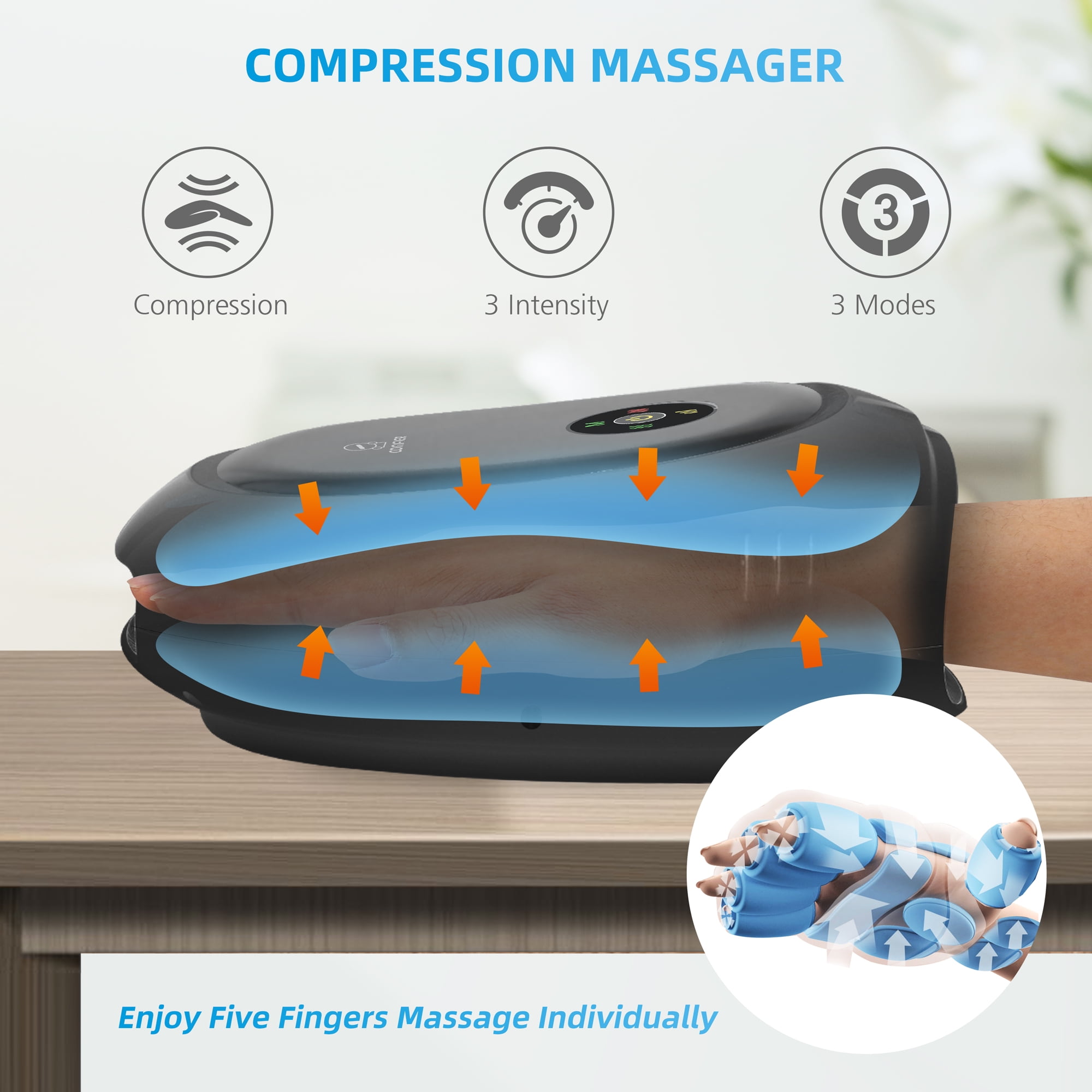 Hand Massager（FSA or HSA Eligible）- Cordless Hand Massager with Heat and  Compres