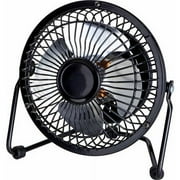 Mainstays 4 inch Mini Desk Fan, Metal, 360-Degree Pivot Personal Desktop Fan, Black