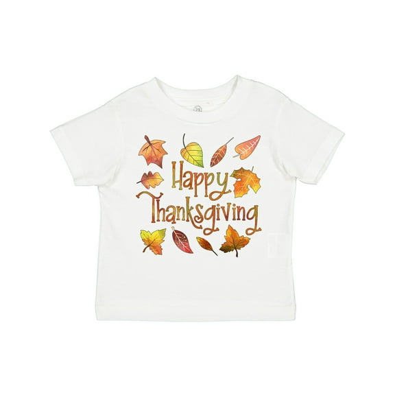 Inktastic Happy Thanksgiving Fall Leaves in Autumn Colors Boys or Girls Toddler T-Shirt
