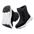 thumbnail image 3 of Zapatos de felpa impermeables de color sólido para mujer con soporte para el arco para exteriores (36) negro, 3 of 9