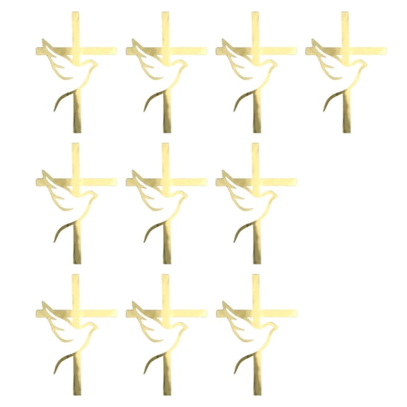 Tizuqe Plastic Cake Insert Crossed And Doves Decoration For Religious Celebration Party