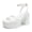 WHITE, variant on Women’s Chunky Platform Heeled Sandals with Ankle Strap