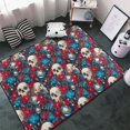 thumbnail image 3 of Skull red flower blue Indoor Door Mat, Bedroom Rug & Carpets Entryway Rug Front Door Welcome Mat, Non-Slip Long Bathroom Rugs Runner, Washable Kitchen Mats for Floor, 3 of 5
