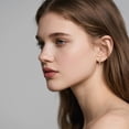 thumbnail image 5 of Limerencia Titanium Cubic Zirconia Hoops, Lightweight Cuff Earrings for Women, 5 of 10
