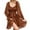 Brown, variant on Sngxgn Women's A Line Midi Dress Straps V Neck Slit Party Slip Dress(Brown,XL)