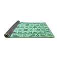 thumbnail image 2 of Ahgly Company Indoor Square Oriental Turquoise Blue Traditional Area Rugs, 6' Square, 2 of 4