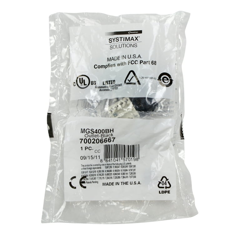 Systimax Solutions Mgs400Bh 700206667 Black Cat6 Category 6 Jack