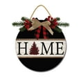 thumbnail image 1 of Home Door Sign Home Decor Round Wood Wreaths Wall Hanging Sign Farmhouse Porch Sign Front Door Decoration for Housewarming Gift All Seasons Holiday,12In, 1 of 5