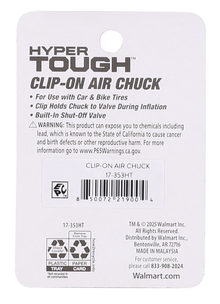 Hyper Tough Air Chuck with Clip, 1/4 in FNPT Female Thread, 17-353HT