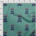 thumbnail image 2 of oneOone Cotton Poplin Fabric Leaves|Bird & Floral Block Printed Fabric 1 Yard 42 Inch Wide, 2 of 4