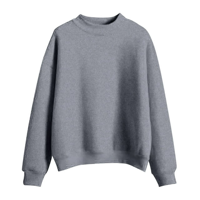 SNKSDGM T-Shirts à Épaules Dénudées pour Femmes Chandails en Molleton Zippés Col Rond Couleur Unie Col Roulé Manches Longues Plus Velours Chandails en Molleton Caractéristiques TTTG