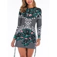 thumbnail image 1 of Sexy Dance S-XXL Women Floral Printed Zipper Fronted Swim Dress One-piece Swimming Suit Surfing Swimsuit Long Sleeve Wetsuit Swimwear Tummy Control Beachwear Sun Protection Bathing Suit With Bikini Bo, 1 of 6